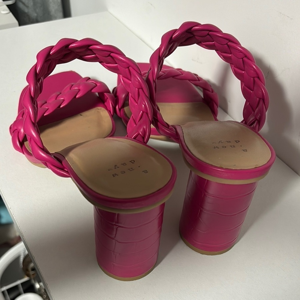 A New Day Women's Pink Braided Heeled Sandals - Picture 2 of 4